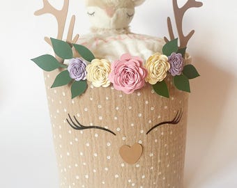 Windeltorte Mädchen | Reh | Babyparty, Geschenk zur Geburt