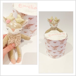 Tort pieluszkowy dla dziewczynek | Jeleń | Baby shower, prezent na narodziny dziecka