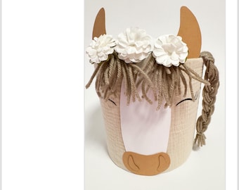 Tarta de pañales con forma de caballo | Regalo para niña | Regalo para baby shower | Tarta de pañales personalizada | Bebé caballo