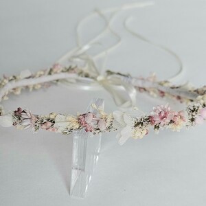 Delicate hair wreath in cream-light pink made of dried flowers / head wreath - bridal jewellery - head jewellery - communion - bridesmaids - hair accessories