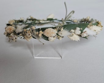 Haarkranz aus Trockenblumen mit Eukalyptus / Kopfkranz - Brautschmuck - Kopfschmuck - Kommunion -  Brautjungfern  - Haarschmuck
