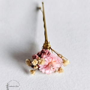 Hair pins made of real dried flowers in cream-pink for weddings / bridal jewelry bridal hairstyle flower girls hair accessories bridesmaids image 2