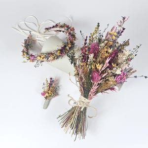 Brautstrauß aus Trockenblumen I bunter Hochzeitsstrauß I Brautstrauß Standesamt  I Trockenblumenstrauß Braut I Artikel: 167