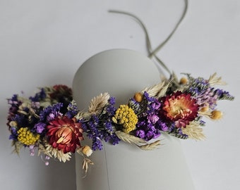 Hair wreath colorful flower meadow / head wreath - flower wreath - headpiece - hair accessories - midsummer wreath - flower crown - boho - hippie
