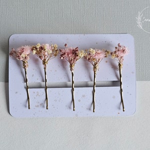 Hair pins made of real dried flowers in cream-pink for weddings / bridal jewelry bridal hairstyle flower girls hair accessories bridesmaids image 7