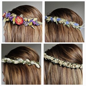 Tie a hair wreath for a bachelorette party DIY set with dried flowers + instructions / make your own flower wreath / head wreath / flower crown