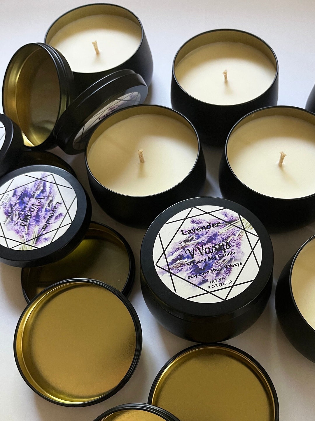 Lavender Soy Wax Candle / Luxury Candle / Essential Oil Candle / Wedding Favor Candle / Sleeping