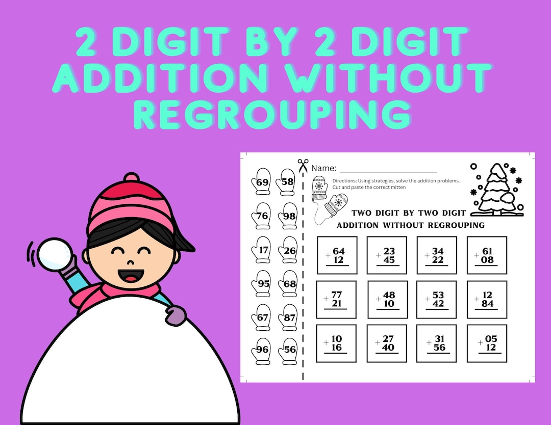 No PREP 2 Digit by 2 Digit Addition Without Regrouping Printable ...