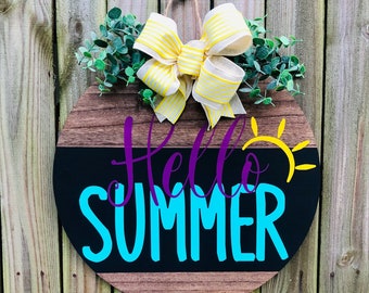 Front Door Decor | Welcome | Door Hanger | Front Door Wreath | Housewarming Gift | Home Decor | Welcome Sign | Summer Door Hanger | Summer