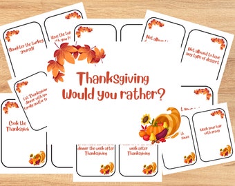 Thanksgiving Would You Rather Game Fall Games for Adults - Etsy Australia