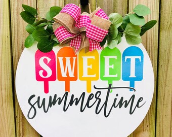 Sommer Türhänger/Türschmuck/Geschenk zur Haustüre/Türkranz/Türhänger/Sommerdeko/Sommerdeko/Sommertür/