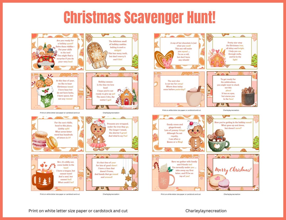 Christmas Scavenger Hunt Riddles Christmas Treasure Hunt Clues Older