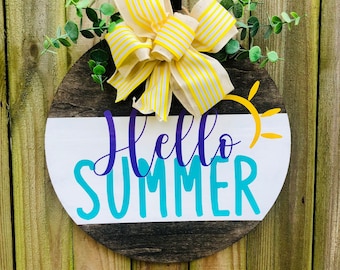 Front Door Decor | Welcome | Door Hanger | Front Door Wreath | Housewarming Gift | Home Decor | Welcome Sign | Summer Door Hanger | Summer