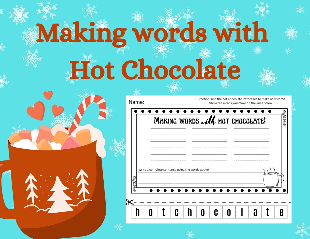Making Words With Hot Chocolate Writing Activity Language Arts