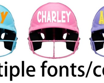 Nombre de la calcomanía del casco / Softbol / Béisbol / Tball / Todos los colores y tamaños Personalizado / Calcomanía de nombre personalizado / Calcomanía personalizada Para niñas y niños /