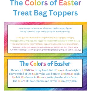 Etiqueta de regalo de regalo de Pascua / Colores del marcador de Pascua / Arco iris imprimible / Bolos de Pascua imprimibles / Dulces de Pascua imprimibles / Cristo Pascua