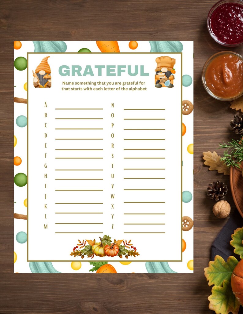 Thanksgiving Grateful Print Thanksgiving Printable Activities Thanksgiving Fun Games Thanksgiving Party Games Friendsgiving image 1