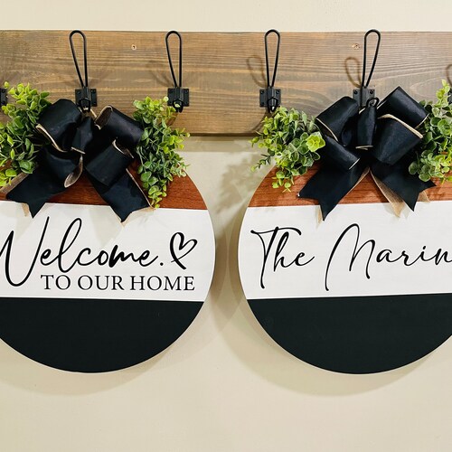 Double Door Hanger Personalized Double Door Hanger Front Etsy