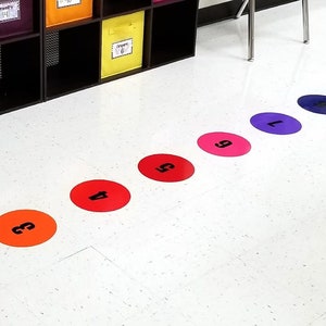 Nuolux 36 Sheets of Floor Tag Game Carpet Sticker Student Carpet Spot Floor Marker for Kids Exercise