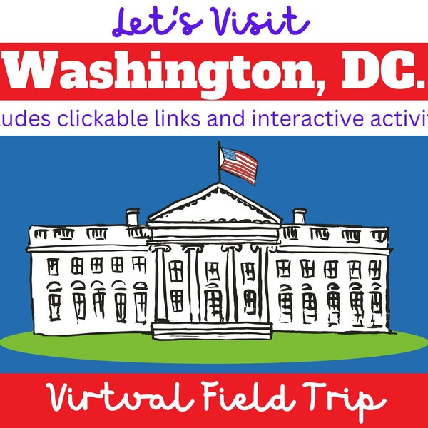 Washington D.C. Virtuele excursie | President's Day Activiteiten | Het Witte Huis | Washington Monument | Lincoln Memorial | Handouts