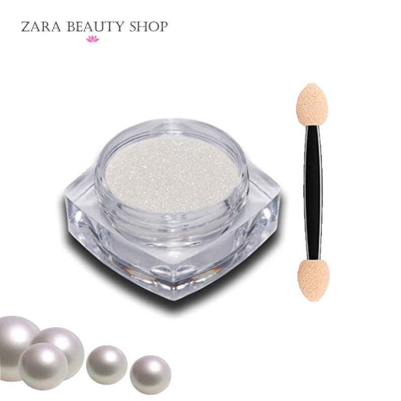 WHITE CHROME POWDER Pigment Pearl Nails Nail Art Crystal Shiny Etsy
