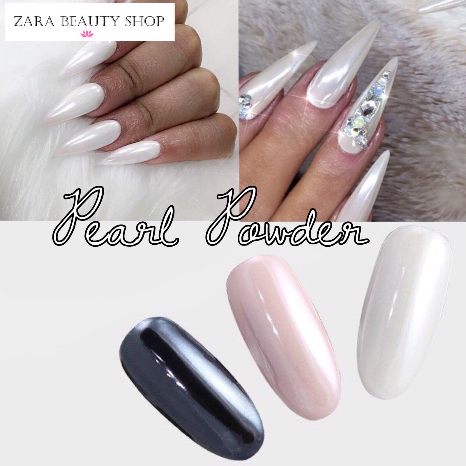 White Pearl Nail Mirror Pearlescent Chrome Powder Sheer Dust Nails High  Shine Gunmetal Crystal Shiny Manicure Matte DIY Shimmer Glazed Donut -   Finland