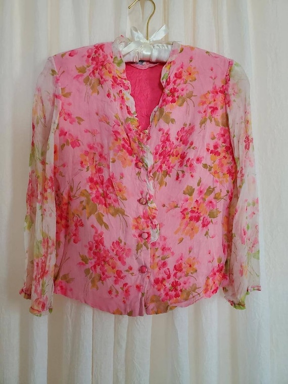 Vintage, 60's, 100% Silk blouse - image 1