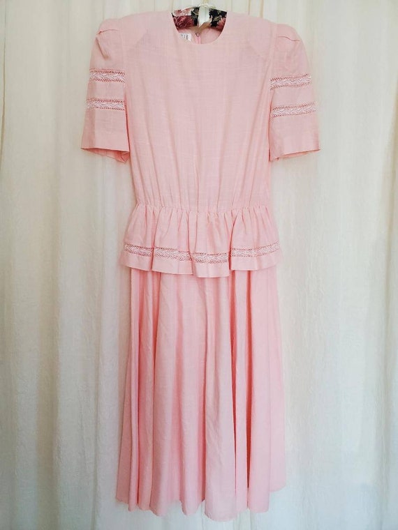 Leslie Faye Vintage 80s Pink Dress
