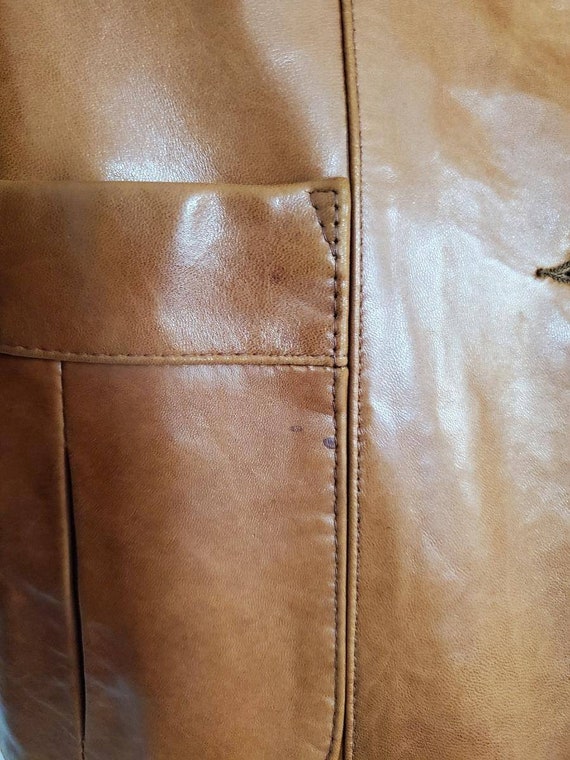 Vintage women's leather tan jacket/blazer - image 2