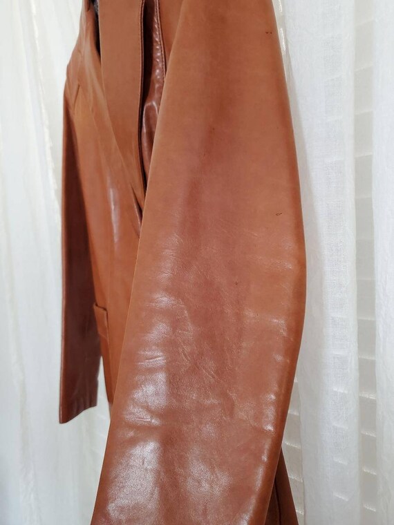 Vintage women's leather tan jacket/blazer - image 6