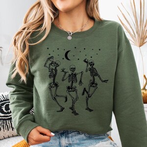 Dancing Skeleton Sweatshirt, Womens Halloween Shirt, Skeleton Halloween Gift, Funny Halloween Shirt, Skull Halloween Shirt, Fall Graphic Tee