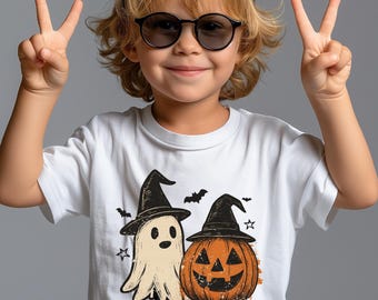 Halloween Ghost Pumpkin Shirt, Boys Halloween Shirt, Pumpkin Halloween Shirt, Halloween Gift for Kids, Toddler Halloween Tee, Trick or Treat