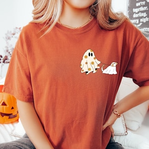 Сute Ghost Dog Sweatshirt, Dog Lovers Halloween Gift, Halloween Ghost Dog Shirt, Spooky Season, Womens Halloween Dog Shirt, Fall Graphic Tee