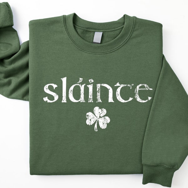 Retro Slainte Sweatshirt, Womens St Patricks Day Sweatshirt, Lucky Sweatshirt, Cute Shamrock Sweatshirt, Shenanigans Shirt, Irish Hoodie