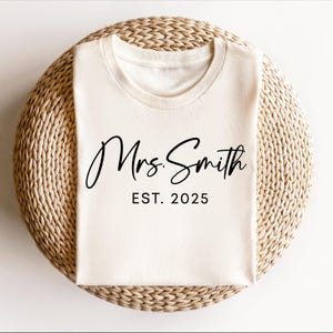 Custom Mrs Shirt, Mrs Last Name Shirt, Bride Shirt, Engagement Gift For Bride, Honeymoon Shirt, Wifey Shirt, Bridal Party Shirt, Bride To Be