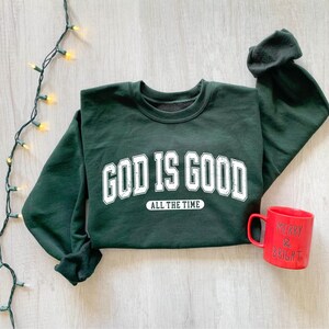 Christian Christmas Sweatshirt, God Is Good, Womens Religious Sweatshirt, Faith Sweatshirt, Christian Sweatshirt, Bible Verse, Jesus Lover bild 4