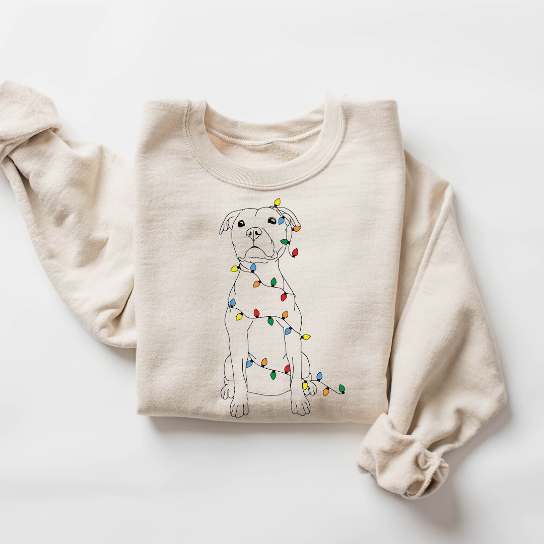 Christmas Dog Sweatshirt, Dog Owner Christmas Gift, Pitbull Christmas