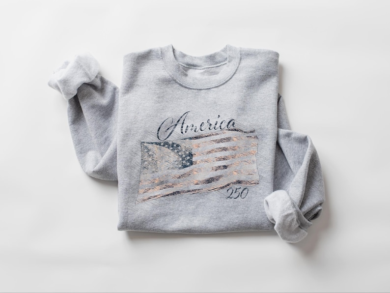 America 250 Sweatshirt, USA 250th Anniversary Shirt, Patriotic Fourth of July Shirt, USA 1776 2026 Outfit image 8