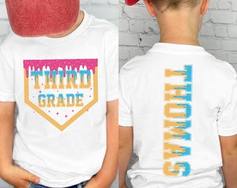 Custom Drip Back To School Boys Shirt, Personalized Kid Name Shirt, Kindergarten Shirt, First Grade Shirt, School Clothing 1st Day Of School