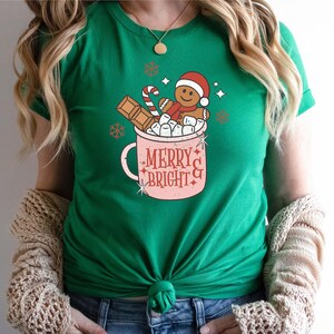 Funny Christmas Gingerbread Shirts, Christmas Coffee Latte Shirt, Christmas Cookies Shirt, Christmas Shirts for Women, Cute Christmas Shirt imagen 6