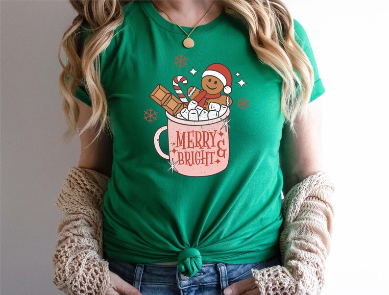 Funny Christmas Gingerbread Shirts, Christmas Coffee Latte Shirt, Christmas Cookies Shirt, Christmas Shirts for Women, Cute Christmas Shirt imagen 6