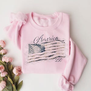 America 250 Sweatshirt, USA 250th Anniversary Shirt, Patriotic Fourth of July Shirt, USA 1776 2026 Outfit image 7