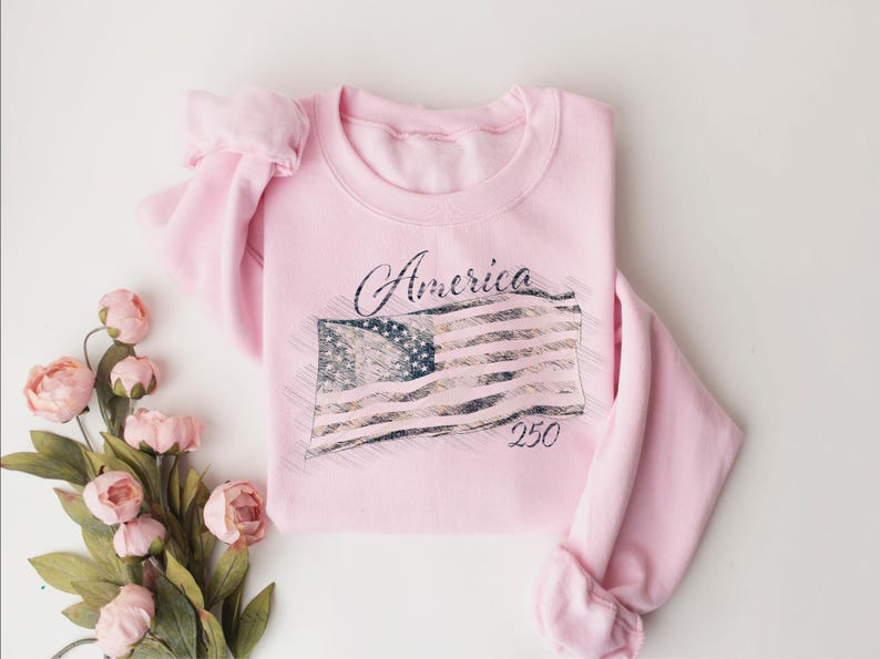 America 250 Sweatshirt, USA 250th Anniversary Shirt, Patriotic Fourth of July Shirt, USA 1776 2026 Outfit image 7