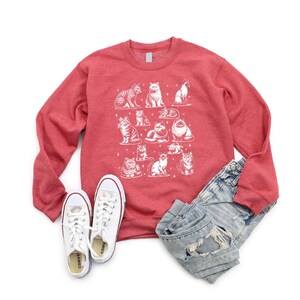 Retro Cat Sweatshirt, 90s Cat Shirt, Cat Lover Shirt, Cat Mom Shirt, Cat Graphic Tee, Cat Lover Gift, Trendy Cat Shirt,Cat Mom Birthday Gift image 4