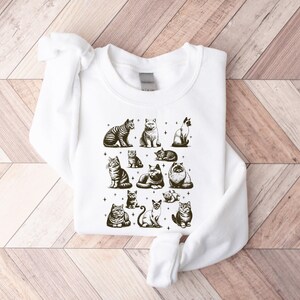 Retro Cat Sweatshirt, 90s Cat Shirt, Cat Lover Shirt, Cat Mom Shirt, Cat Graphic Tee, Cat Lover Gift, Trendy Cat Shirt,Cat Mom Birthday Gift image 8