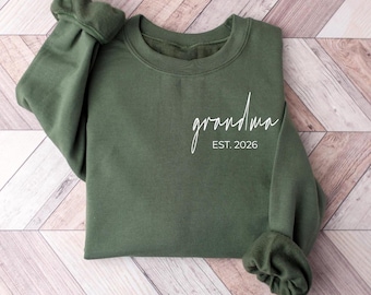 Personalized Grandma Sweatshirt, Custom Nana Gigi Granny Gift