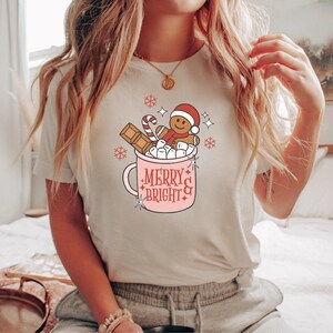 Funny Christmas Gingerbread Shirts, Christmas Coffee Latte Shirt, Christmas Cookies Shirt, Christmas Shirts for Women, Cute Christmas Shirt imagen 3