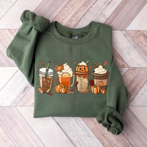 Fall Coffee Sweatshirt, Womens Halloween Pumpkin Latte Shirt, Cute Fall Shirt, Coffee Lover Shirt, Pumpkin Spice Shirt, Thanksgiving Shirt