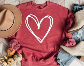 Valentines Heart Sweatshirt, Womens Valentines Day shirt, Valentines Day Gift, Love Sweatshirt, Valentine Shirt for Women