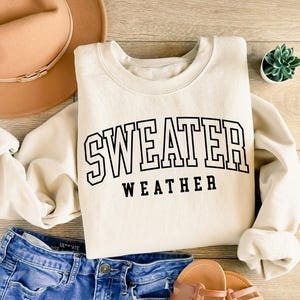 Sweater Weather Sweatshirt, Cozy Sweatshirt, Fall Sweatshirt, Retro Fall Crewneck, Womens Fall Sweater, Cozy Sweater Weather, Fall Season image 2